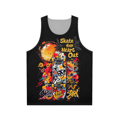 Skate Your Heart Out, Tank Vest, Black