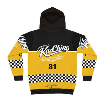 Ka-Ching Racing Kids unisex Motorsport Fans Yellow Hoodie