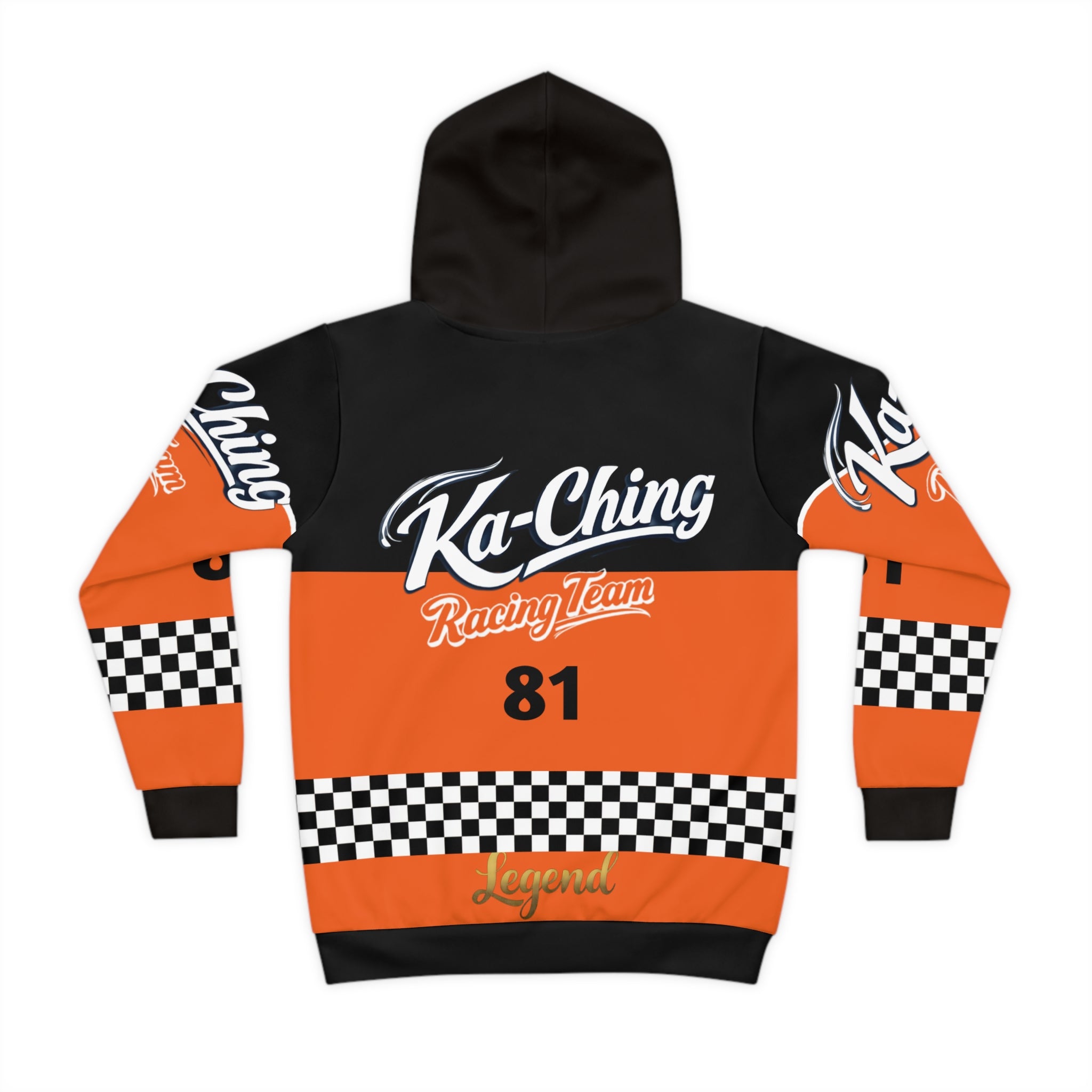 Ka-Ching Racing Kids unisex Motorsport Fans Orange Hoodie
