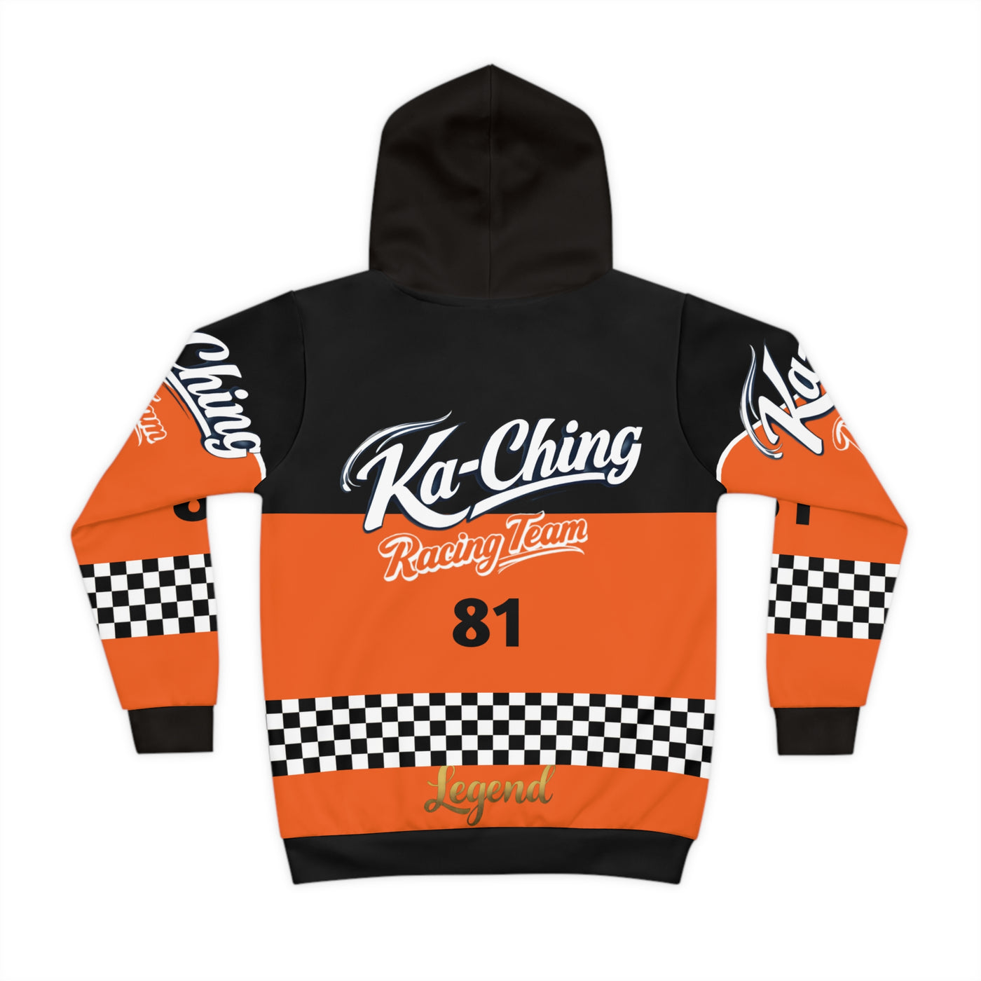 Ka-Ching Racing Kids unisex Motorsport Fans Orange Hoodie