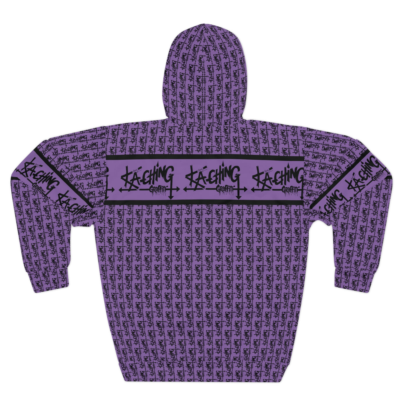 Ka-Ching Graffiti Purple Hoodie - Unisex Pullover, Streetwear Fashion, Casualwear, Unique Graphic Sweatshirt, Gift for Creative Souls
