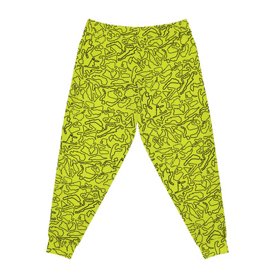 Track Camo unisex Yellow Joggers, Casual Lounge
