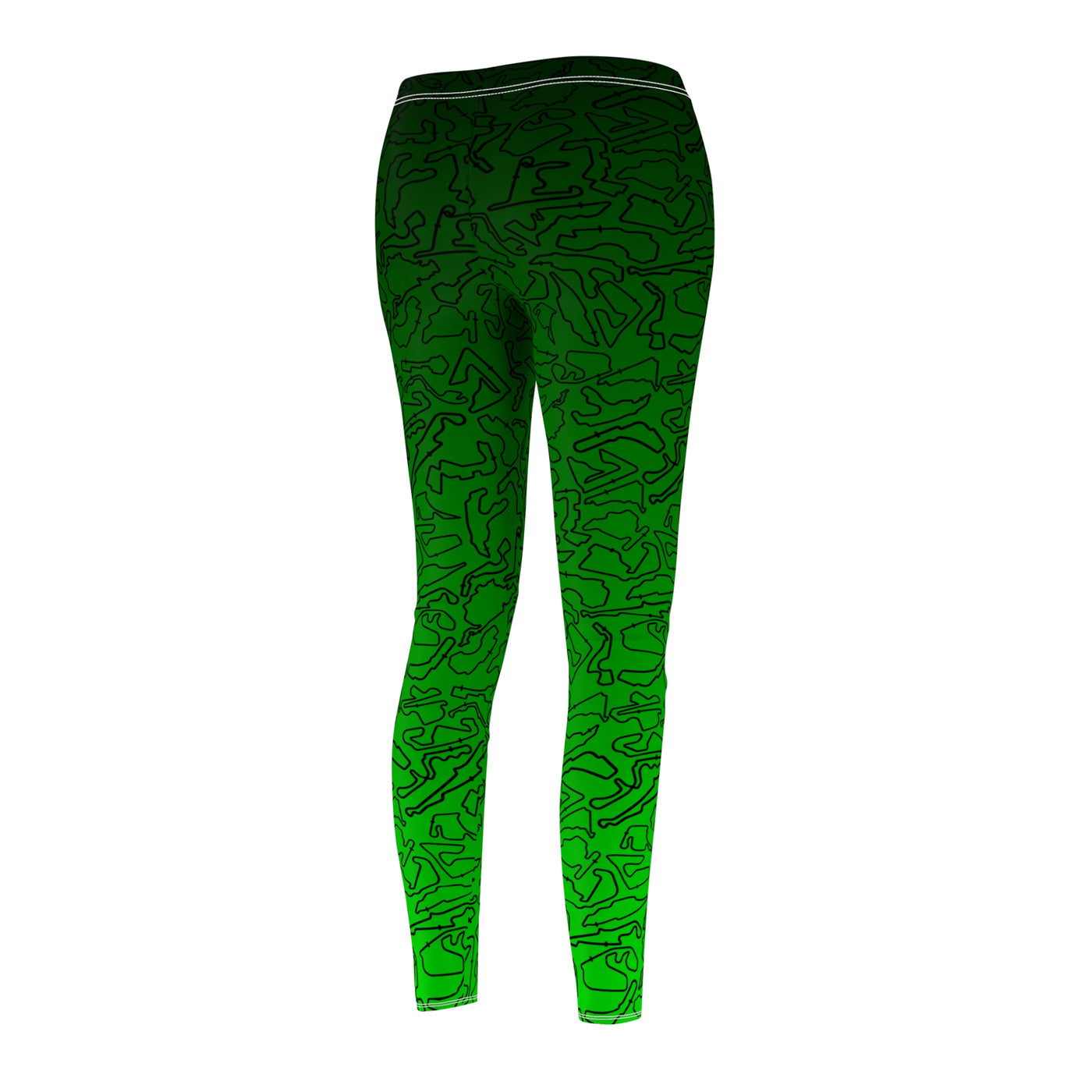 Black dark to light green Track Casual Leggings