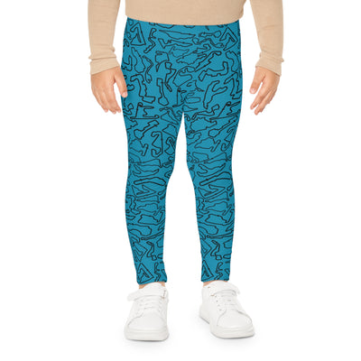 Black Teal Track print Teal kids Leggings, Activewear, Fashionable