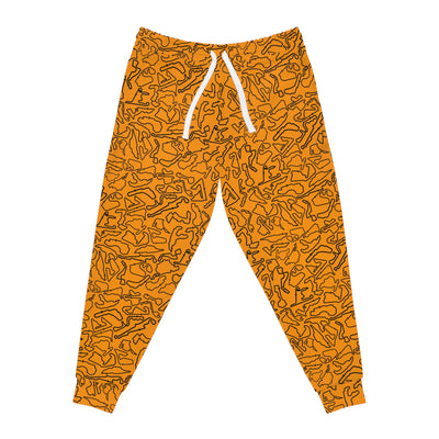 Black orange Track Camo unisex Joggers, Casual Lounge