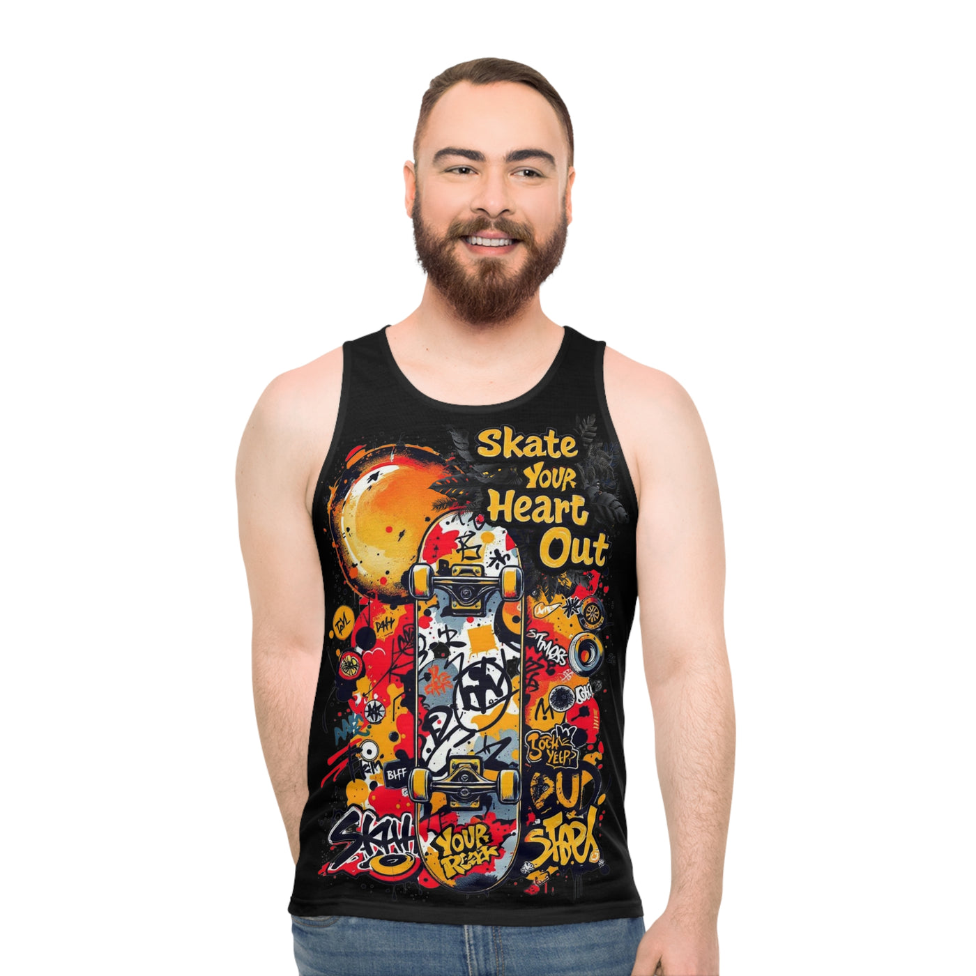 Skate Your Heart Out, Tank Vest, Black