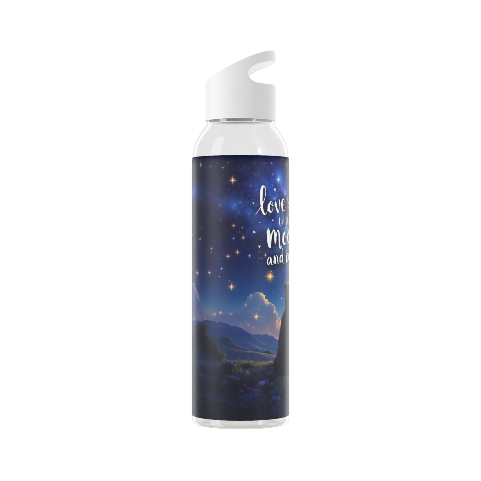 Love you to the moon and back brown bears water bottle
