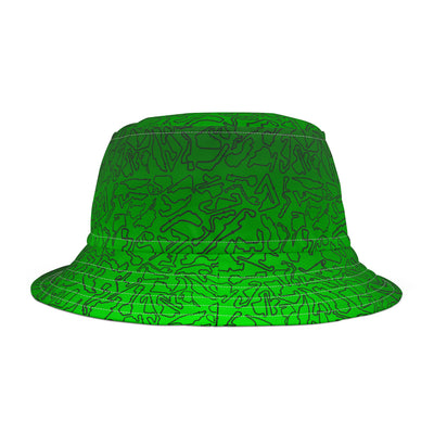 Black Green Track Camo bucket hat , Festival Fashion, Gift for Fashion Lovers, AOP Design