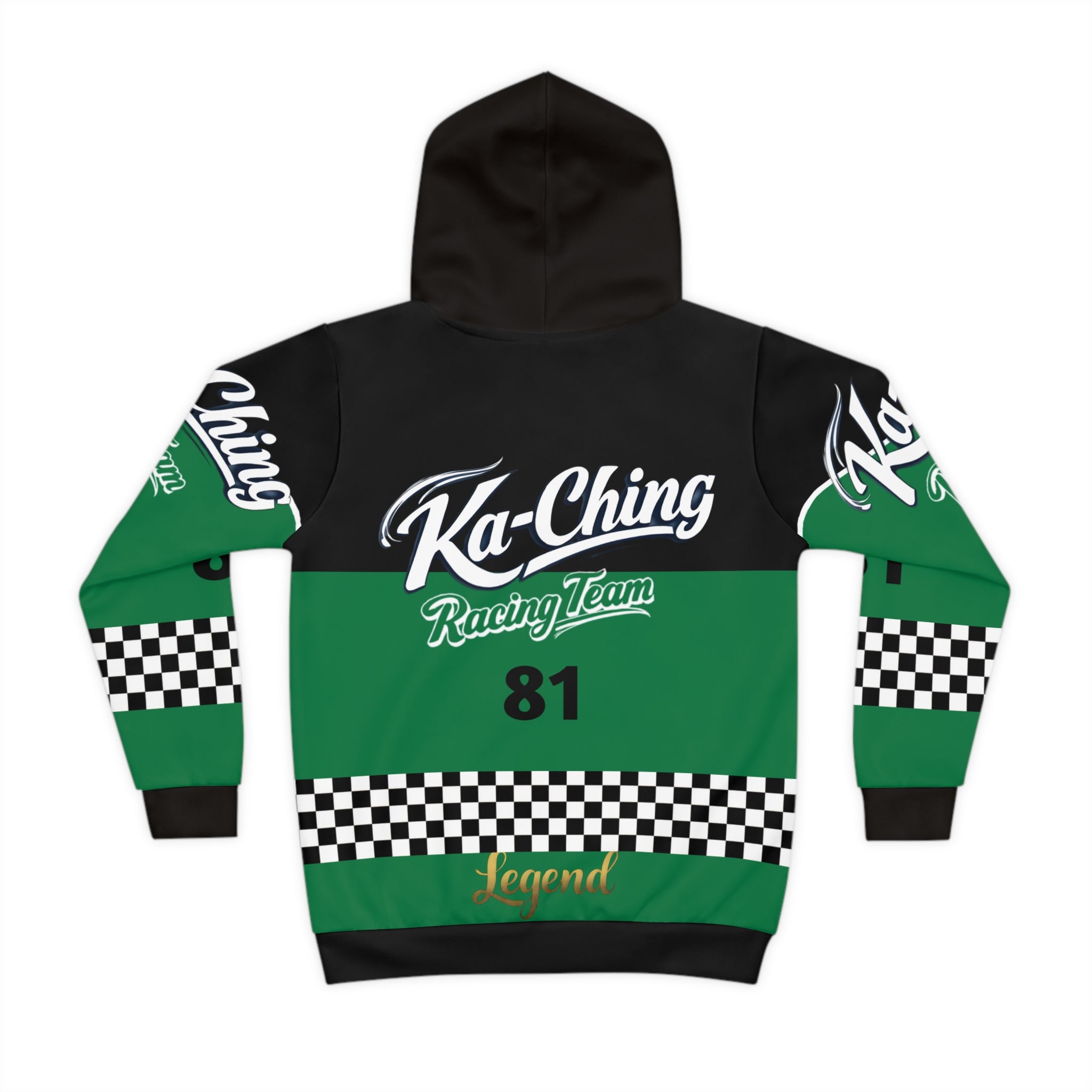 Ka-Ching Racing Kids unisex Motorsport Fans Green Hoodie