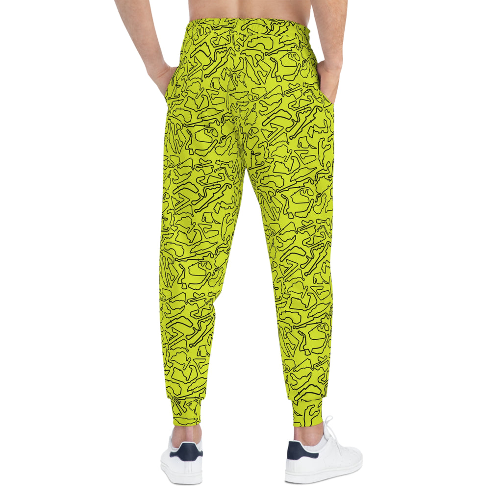 Track Camo unisex Yellow Joggers, Casual Lounge