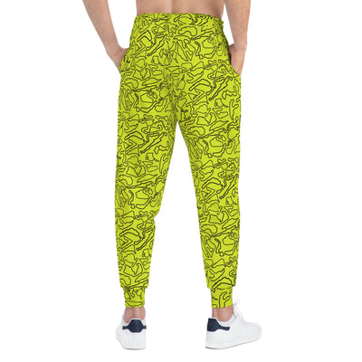 Track Camo unisex Yellow Joggers, Casual Lounge