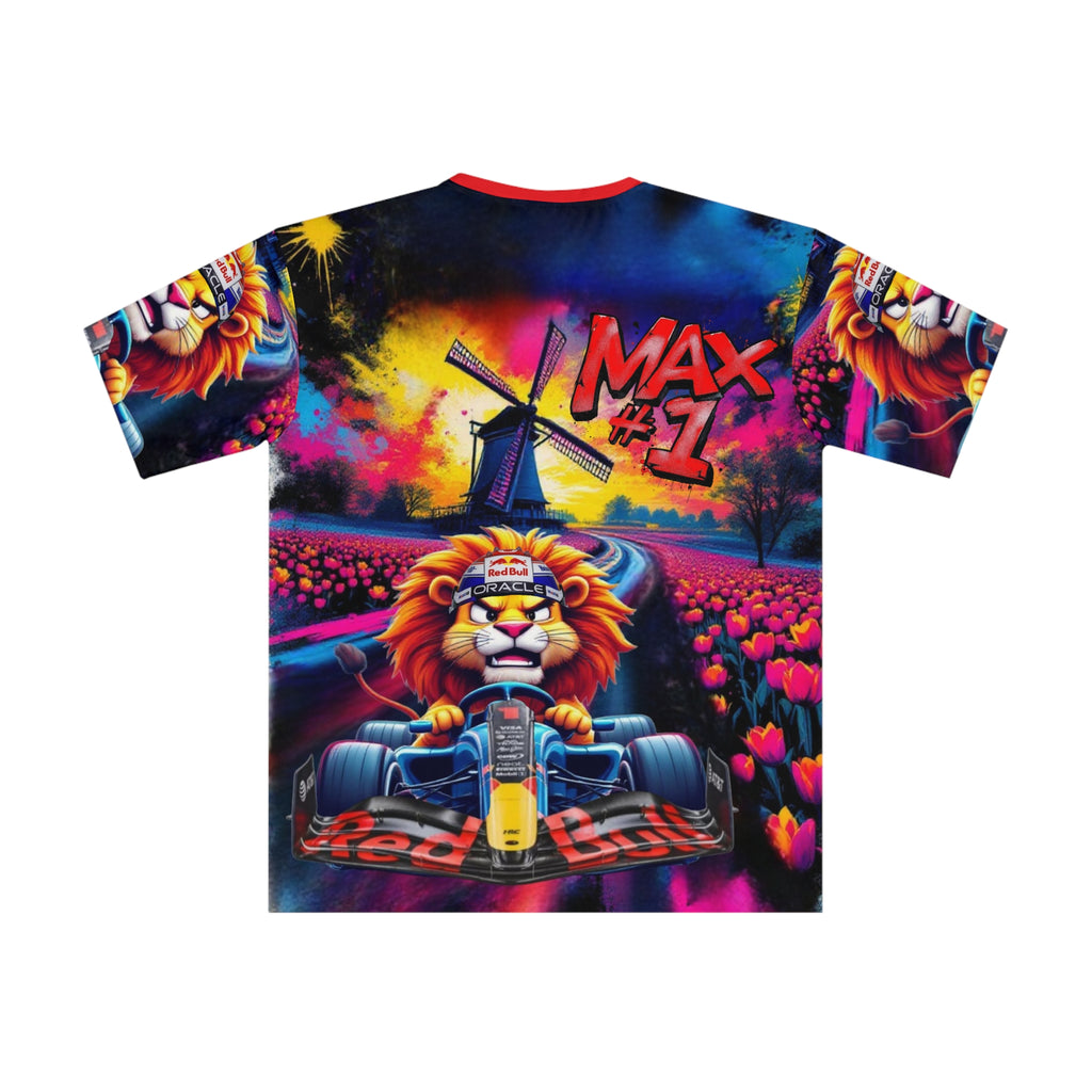 Max Loose T-Shirt - Colorful Racing Design with Netherlands Backdrop - Perfect for Motorsport Fans