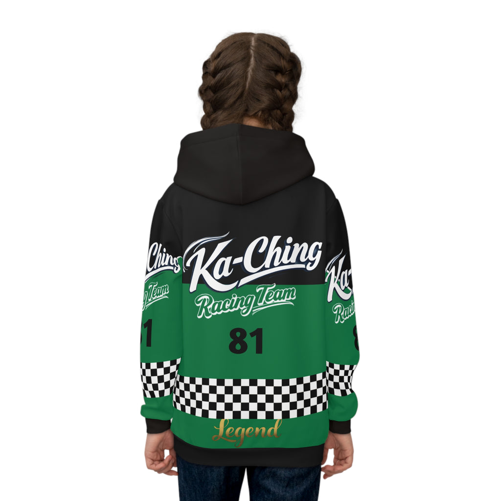 Ka-Ching Racing Kids unisex Motorsport Fans Green Hoodie