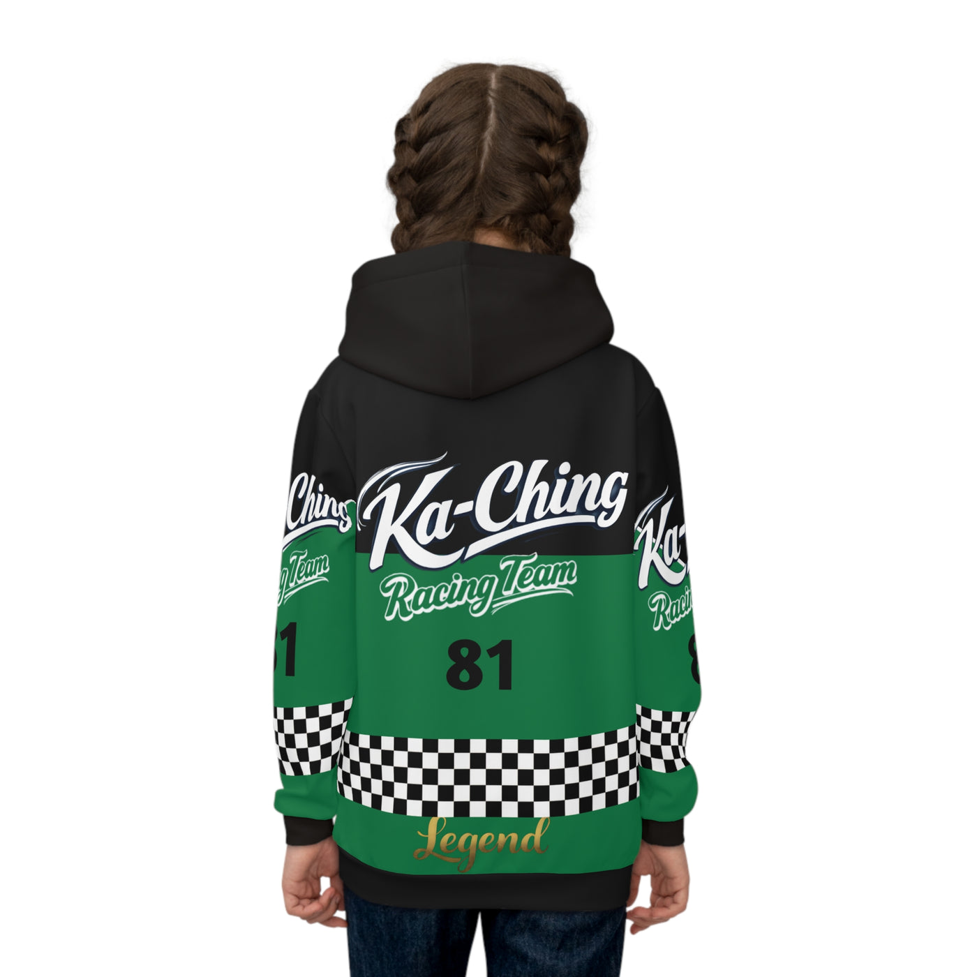 Ka-Ching Racing Kids unisex Motorsport Fans Green Hoodie