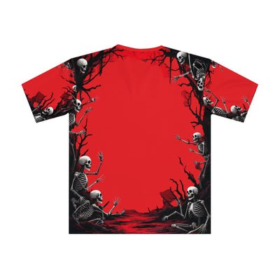 Unisex Skeletons Red Graphic Tee,