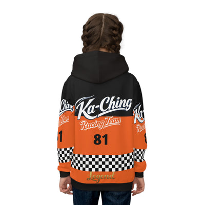 Ka-Ching Racing Kids unisex Motorsport Fans Orange Hoodie