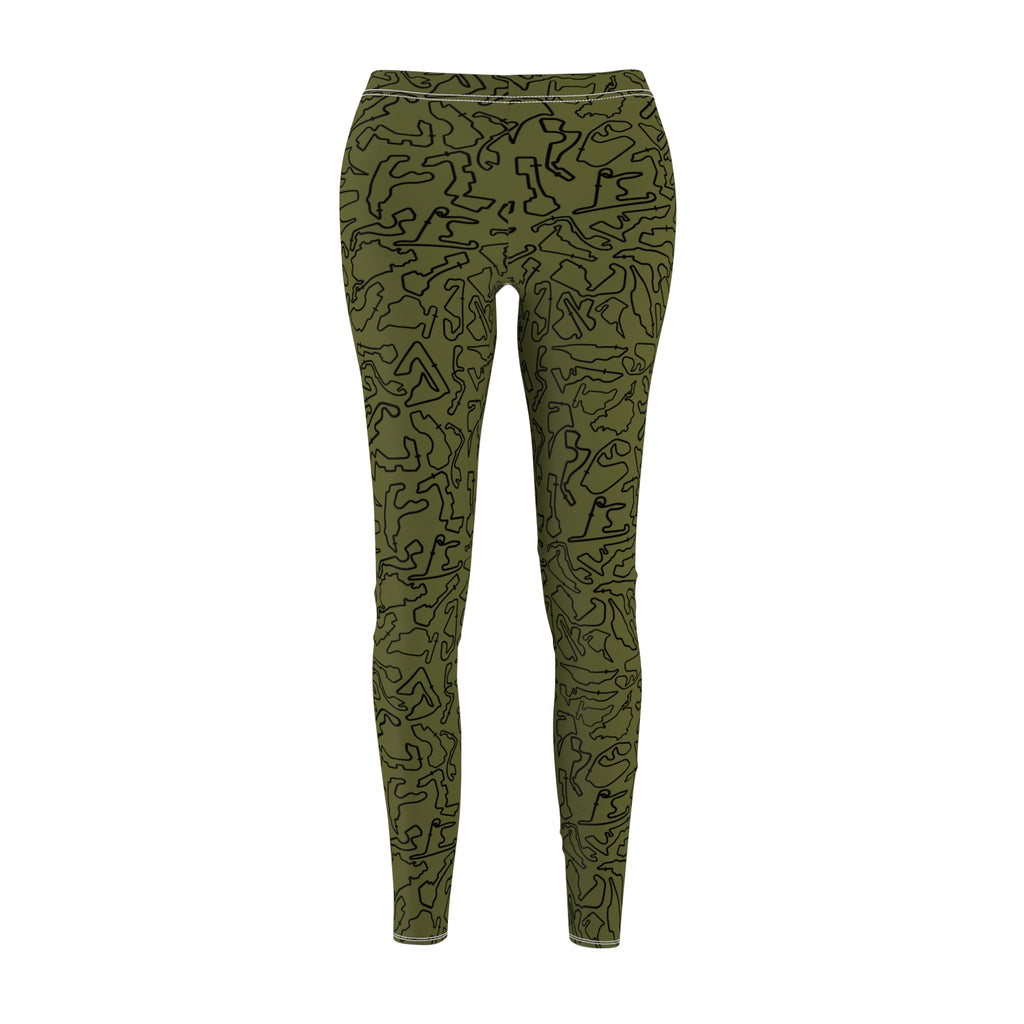 Black teal silver Track Casual Leggings