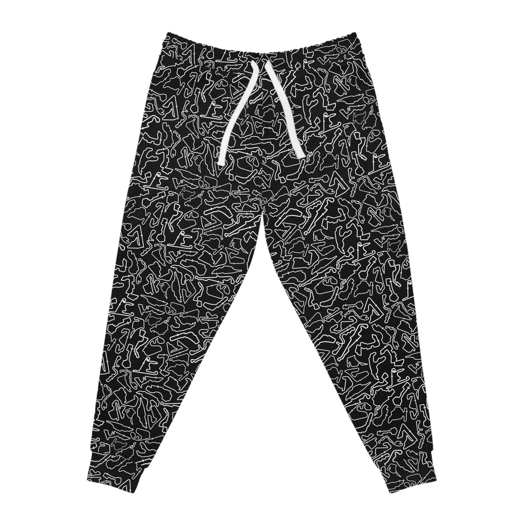 White black Track Camo unisex Joggers, Casual Lounge