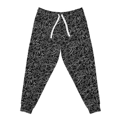 White black Track Camo unisex Joggers, Casual Lounge
