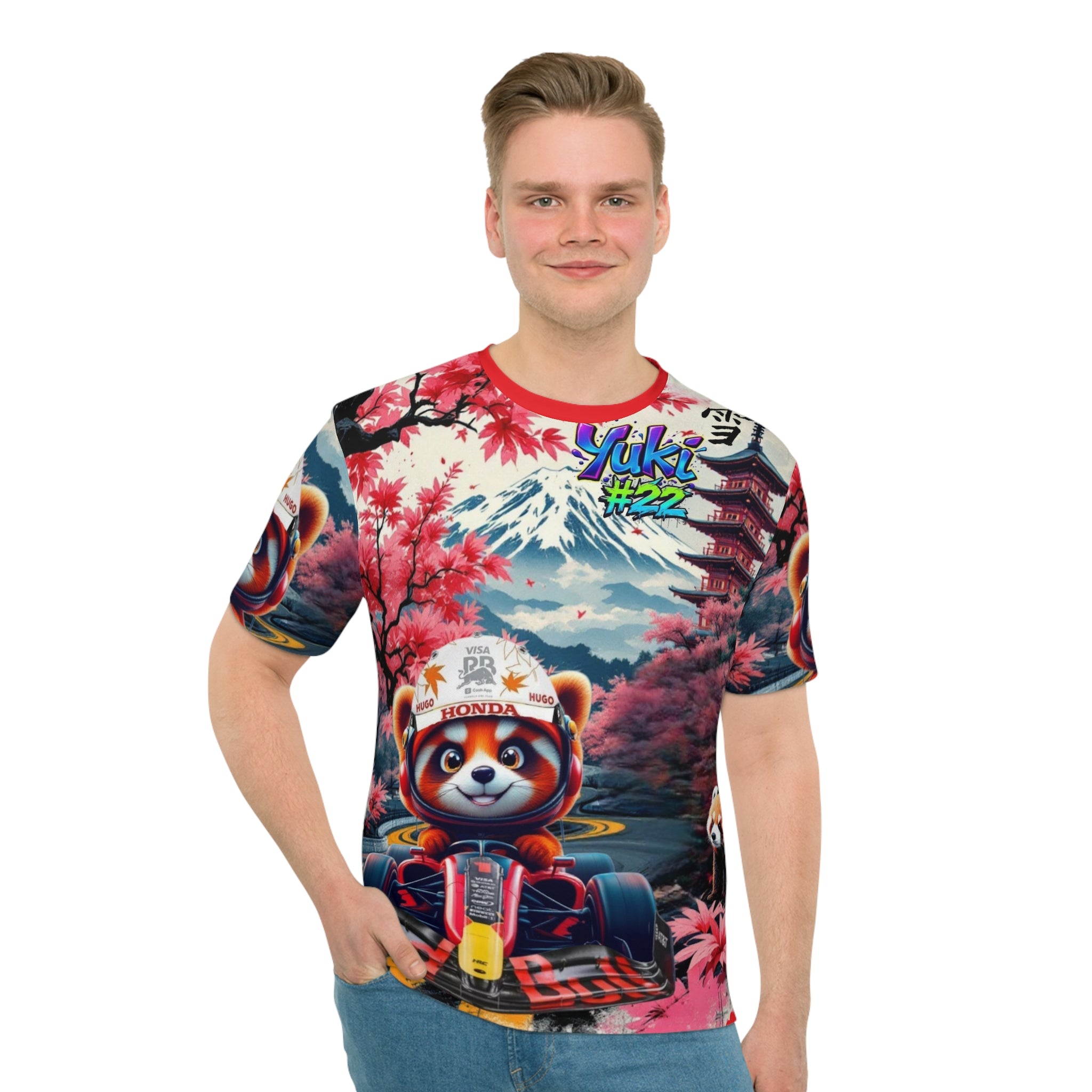 #22 Loose T-Shirt - Colorful Racing Design with Japanese Backdrop - Perfect for Motorsport Fans