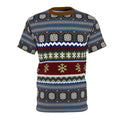 Christmas blue/brown cotton Tee