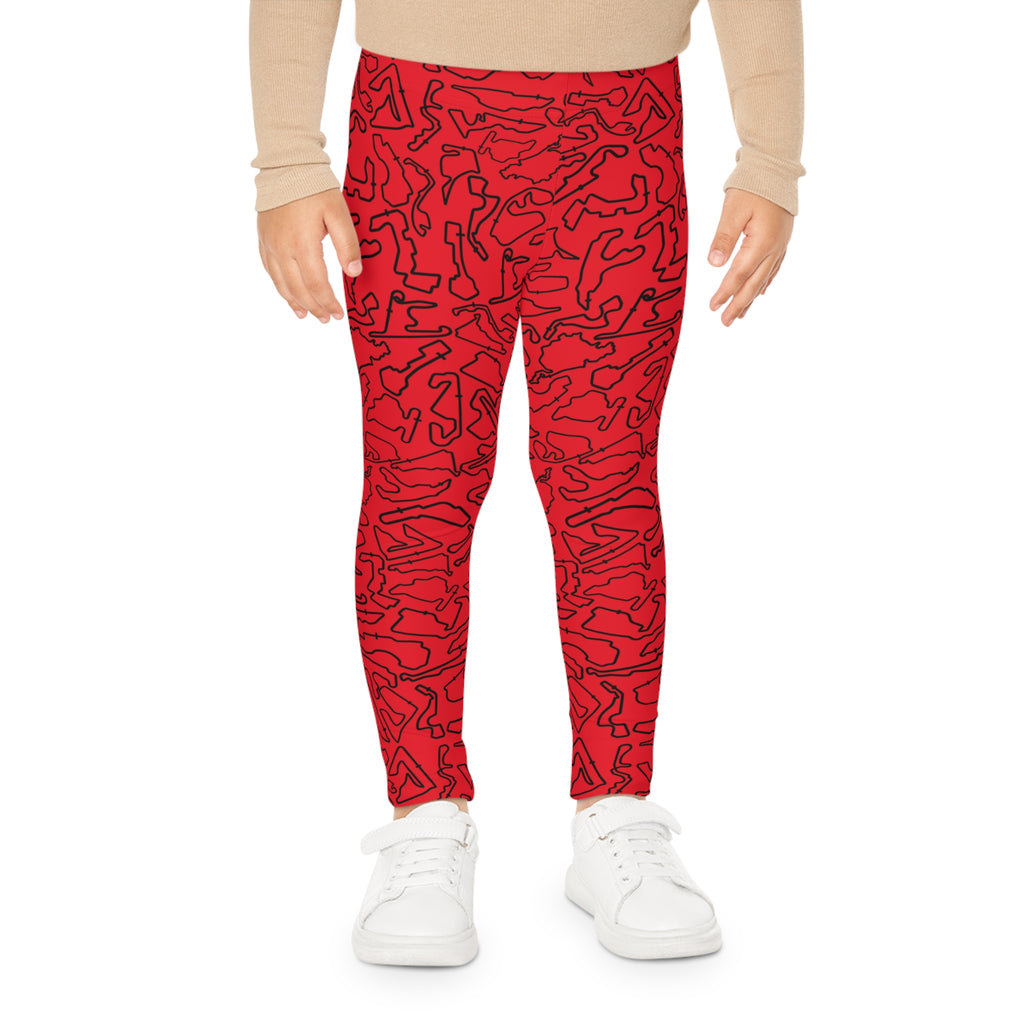 Black Red Track print kids Leggings, Activewear, Fashionable