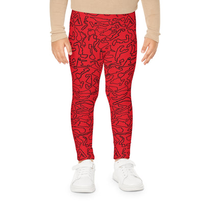 Black Red Track print kids Leggings, Activewear, Fashionable