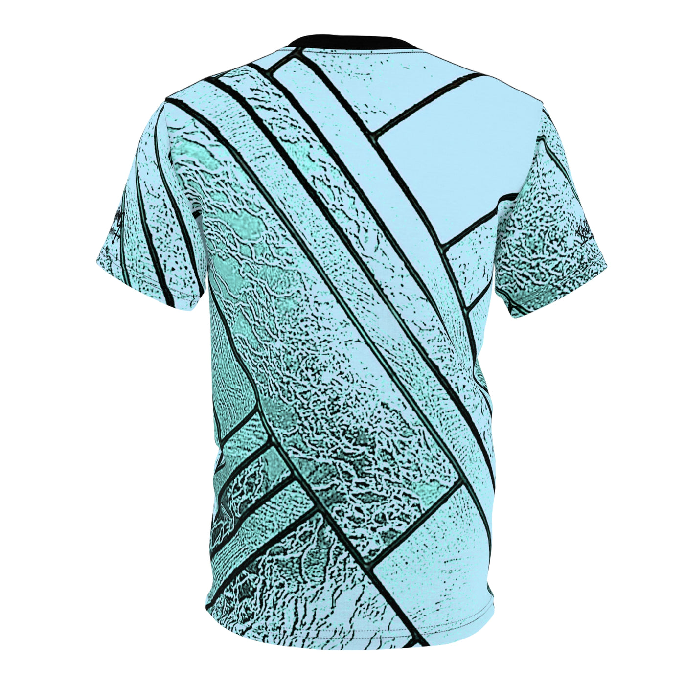 Metallic Glass stainglass Unisex Tee Aqua