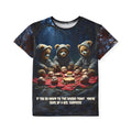 f you dare go down to the woods today unisex kid Tee