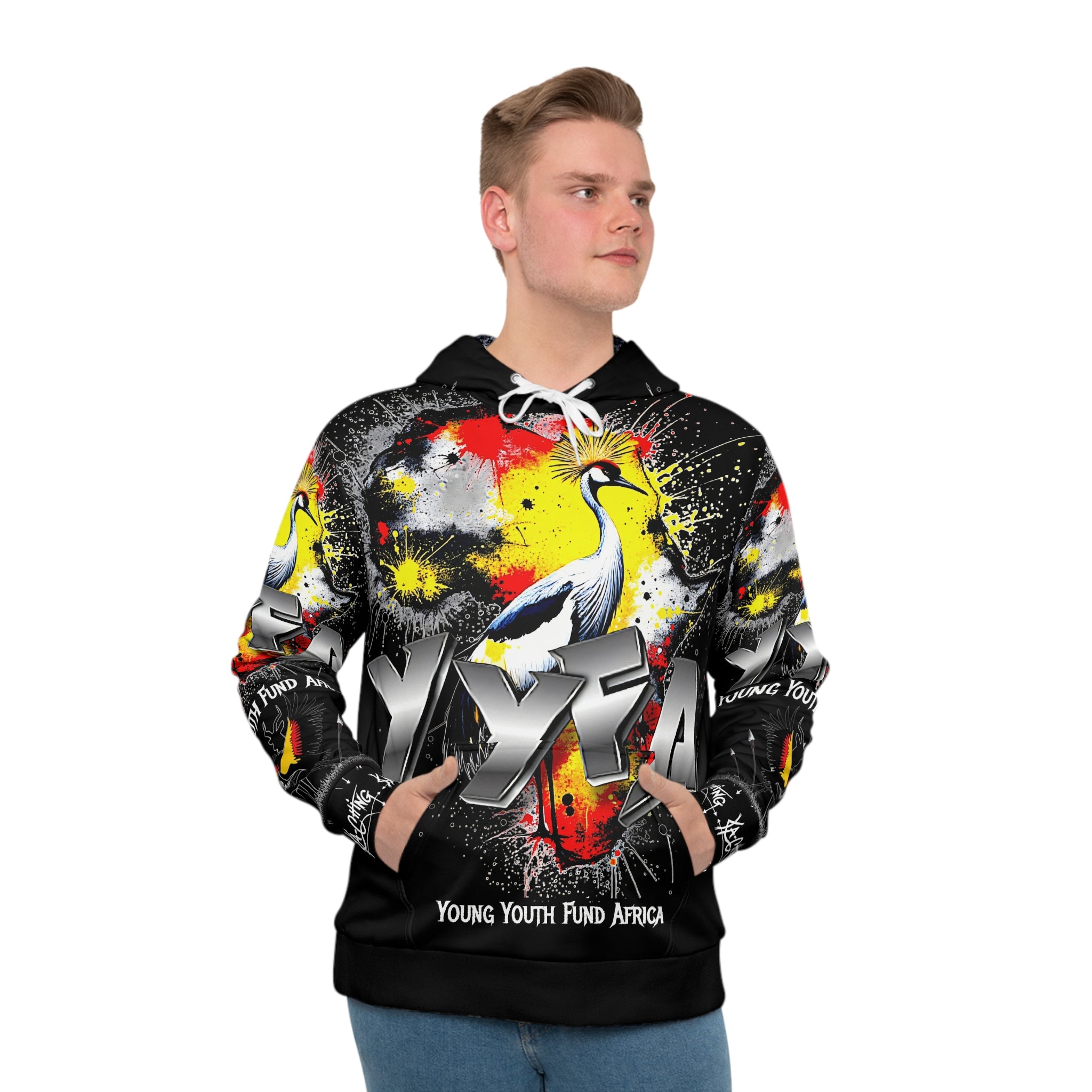 YYFA Youth Fund Africa Graphic Hoodie – Bold African Crest Streetwear