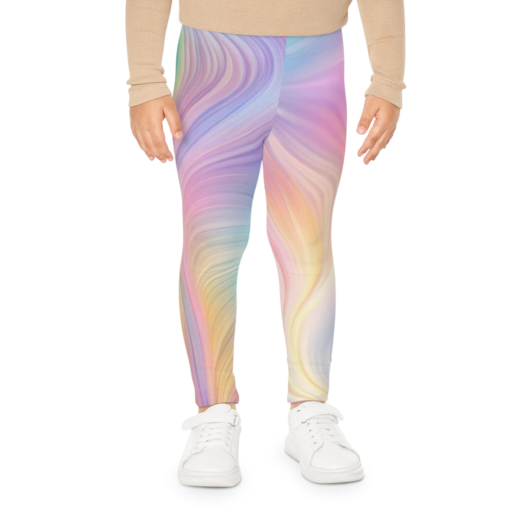 Kids Swirl Leggings | Colorful Rainbow AOP Leggings for Girls, Playful Activewear, Fashionable Dancewear, Gift for Kids