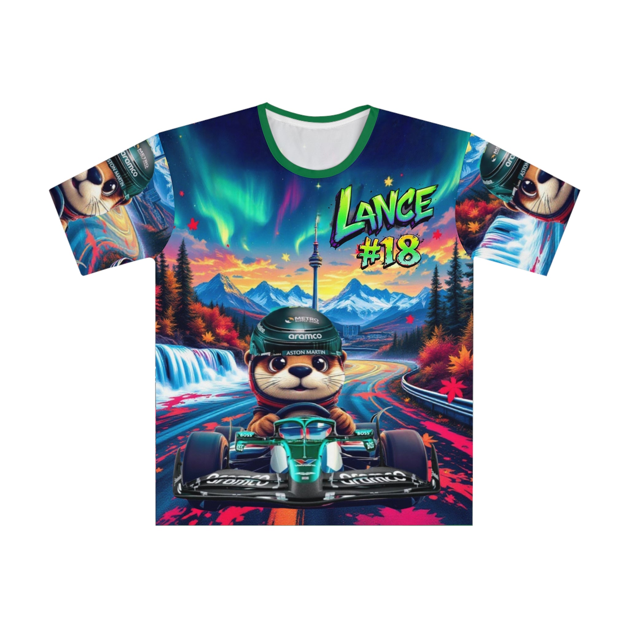 Motorsports unisex Lance  #18 T-Shirt - Colorful Racing Design - Perfect for Motorsport Fans