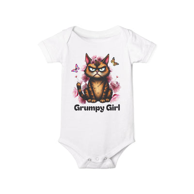 Ka-Ching Grumpy Girl Infant Onesie, Cute Baby Bodysuit.