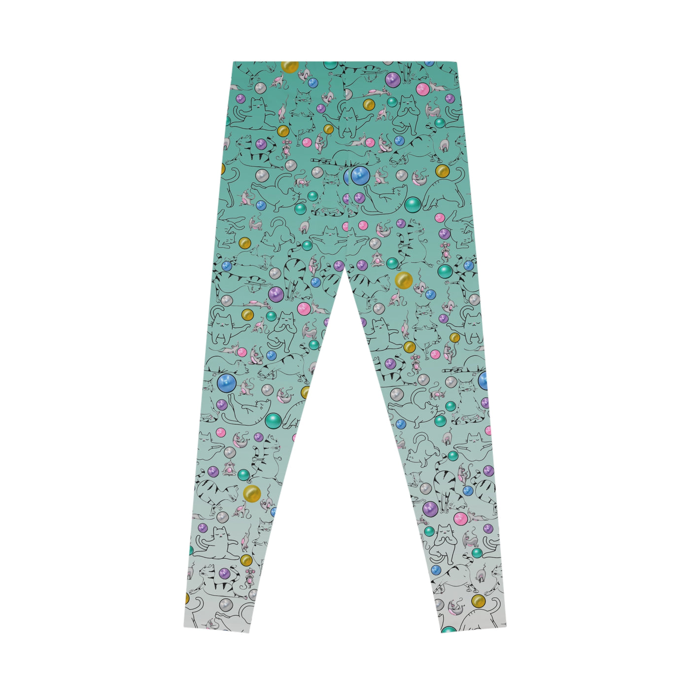 Playful Cat Print Stretchy Pilates/Yoga pants for a Comfortable & Fun exercise session.