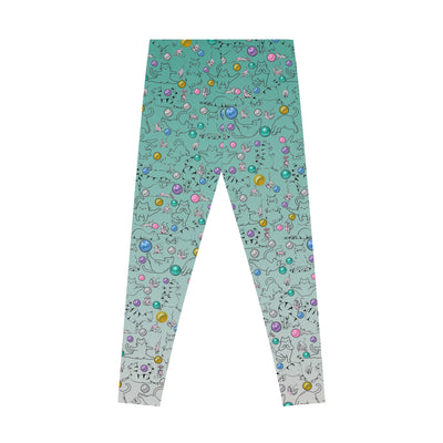 Playful Cat Print Stretchy Pilates/Yoga pants for a Comfortable & Fun exercise session.