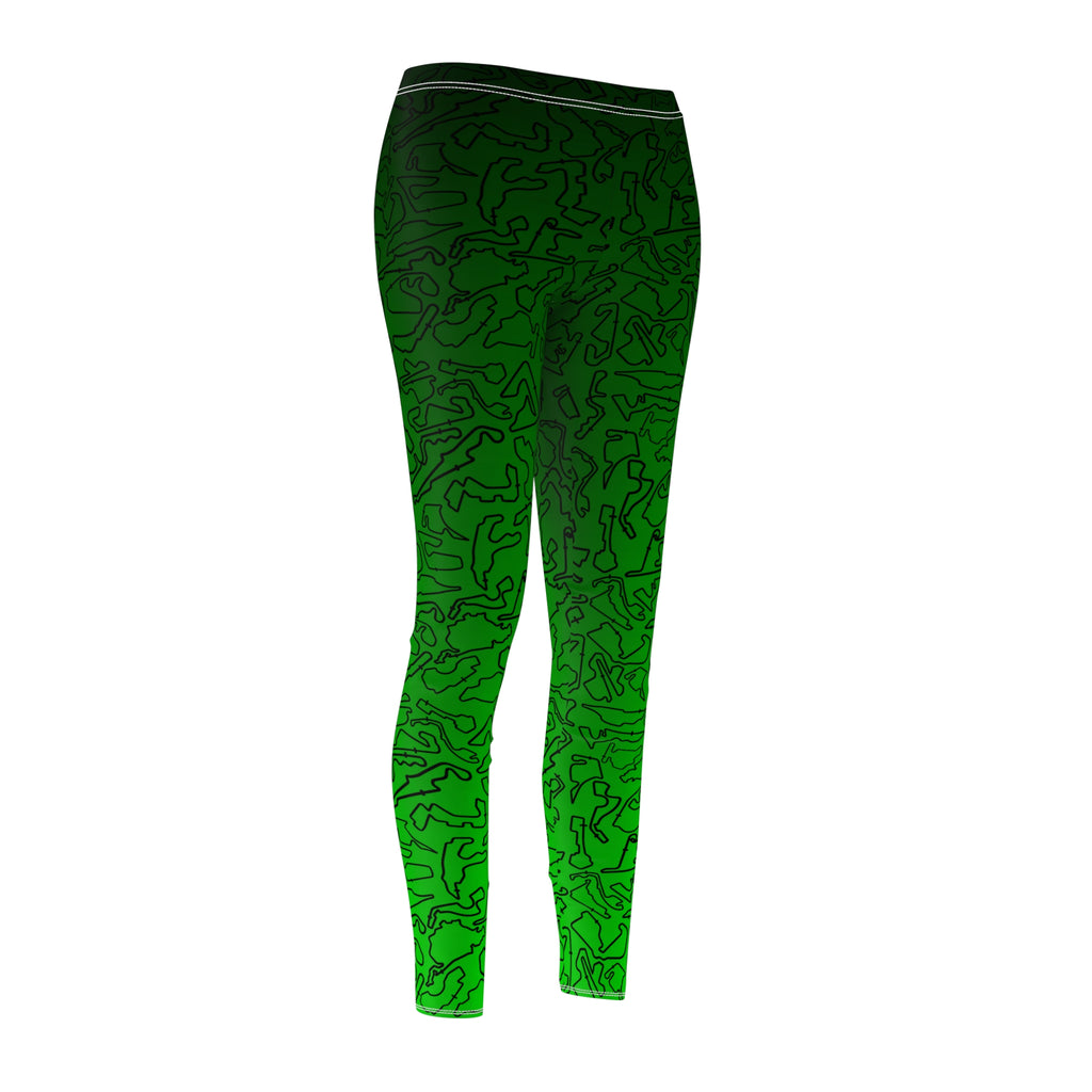 Black dark to light green Track Casual Leggings