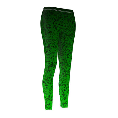 Black dark to light green Track Casual Leggings
