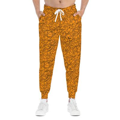 Black orange Track Camo unisex Joggers, Casual Lounge