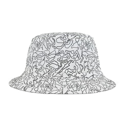 Black White Track Camo, bucket hat , Festival Fashion, Gift for Fashion Lovers, AOP Design