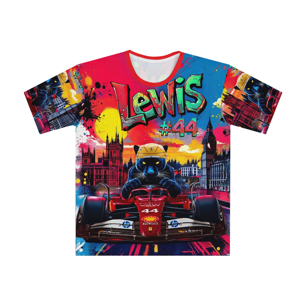 LH #44-Shirt - Colorful Racing Design with UK Backdrop - Perfect for Motorsport Fans