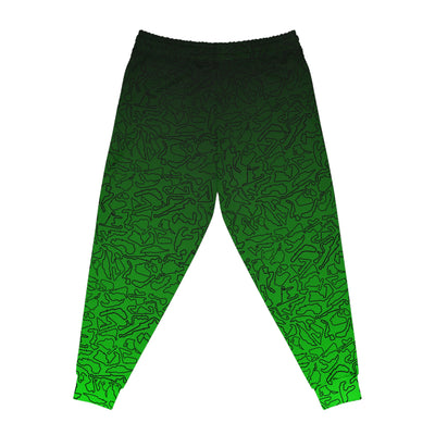 Black dark to light Green Track Camo unisex Joggers, Casual Lounge