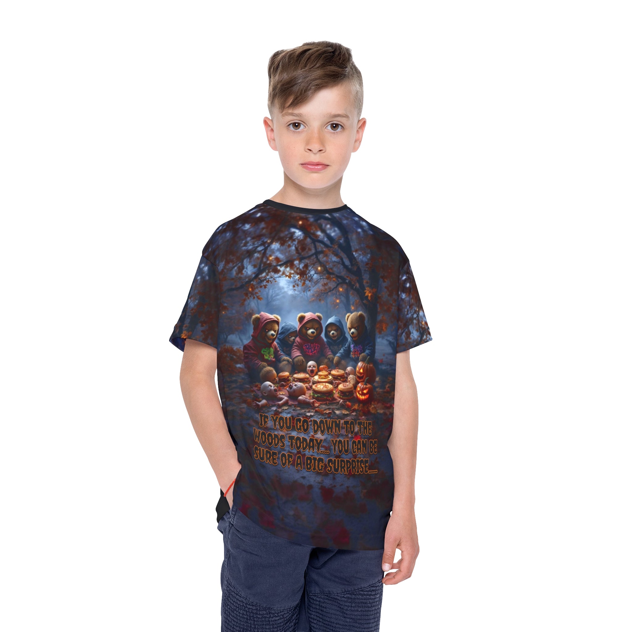 if you go down to the woods today unisex kids Tee