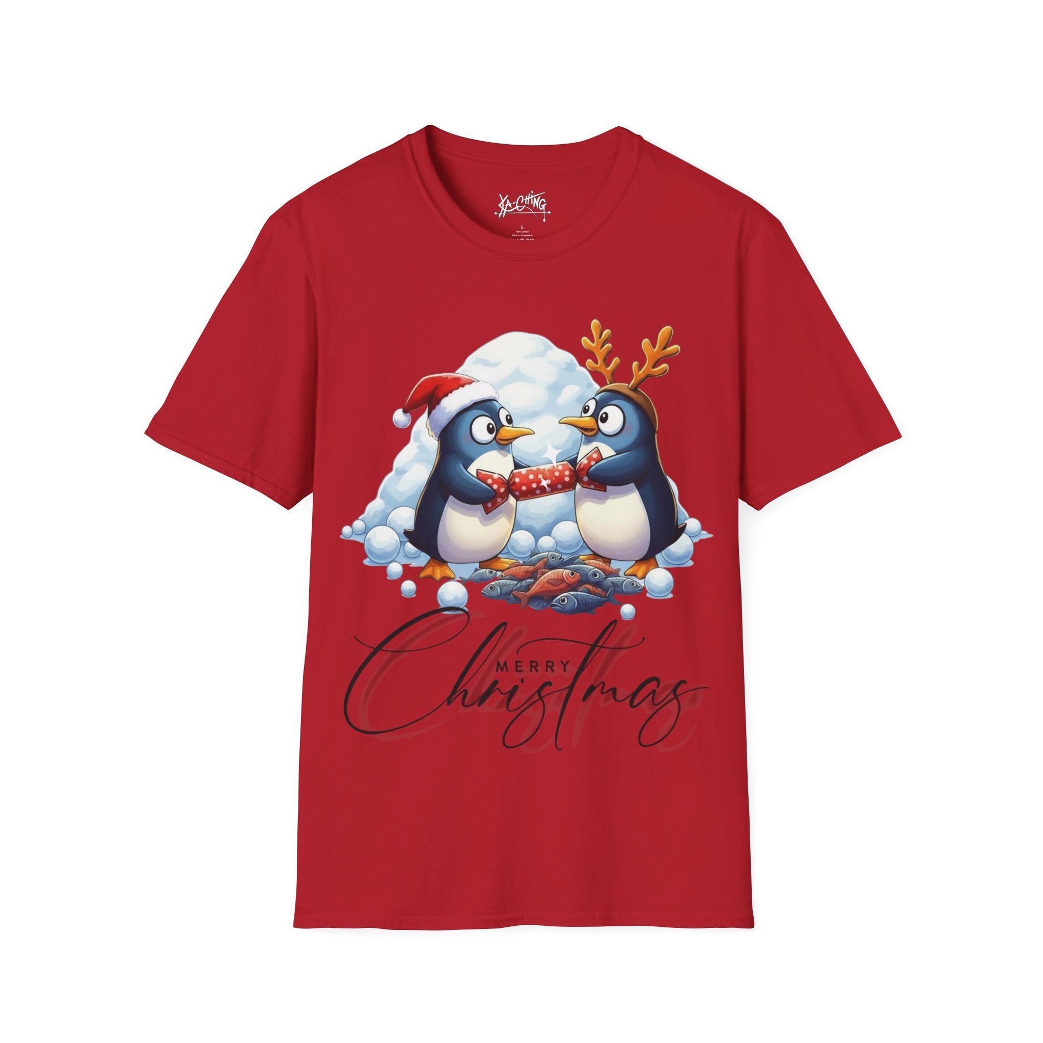 Christmas Penguins cracker Graphic Tee