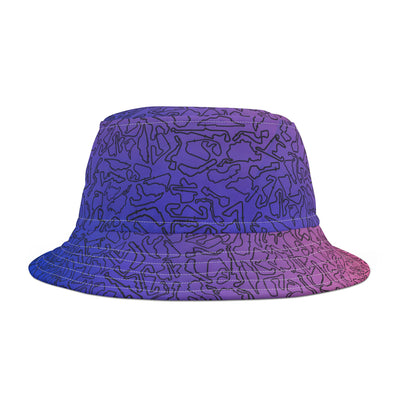Blue Pink Track Camo bucket hat , Festival Fashion, Gift for Fashion Lovers, AOP Design