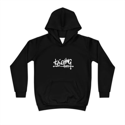 Ka-Ching Graffiti Children's Hoodie, Playful Kids Sweatshirt, Stylish Hoodie, Trendy Youth Apparel, Perfect for Gift, Black Style