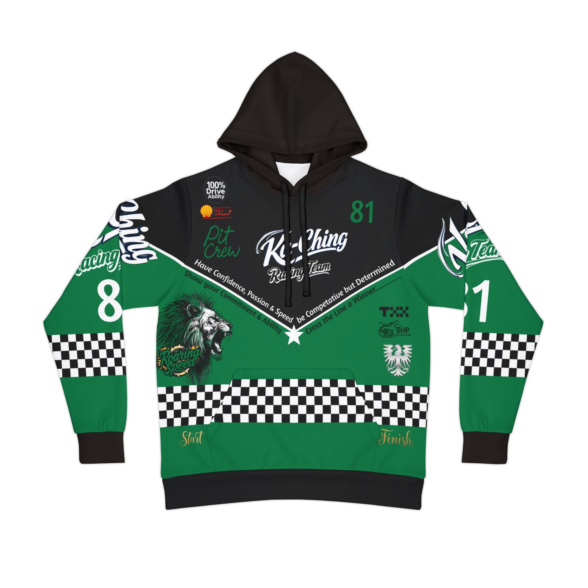 Ka-Ching Racing Hoodie unisex Motorsport Fans Green