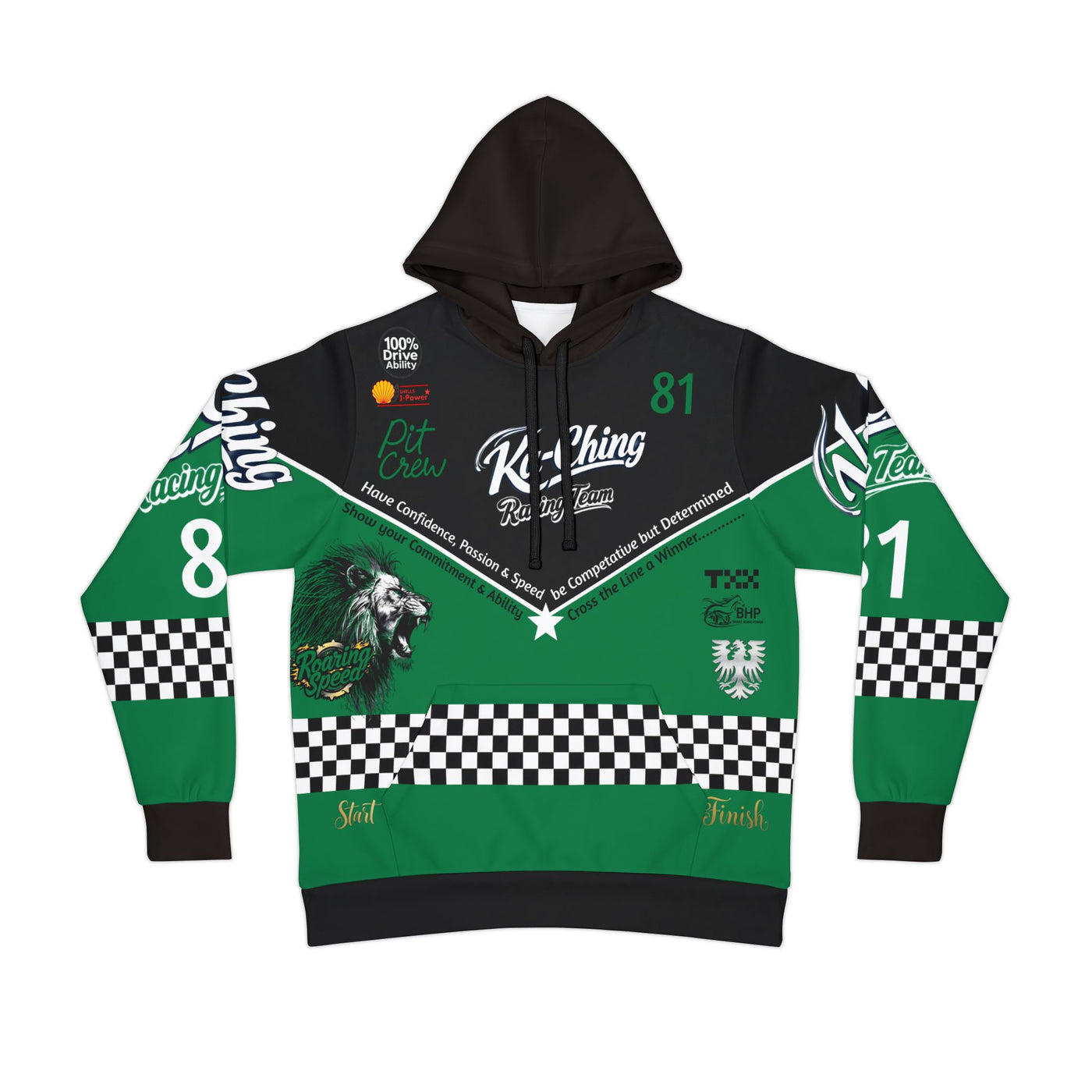 Ka-Ching Racing Hoodie unisex Motorsport Fans Green