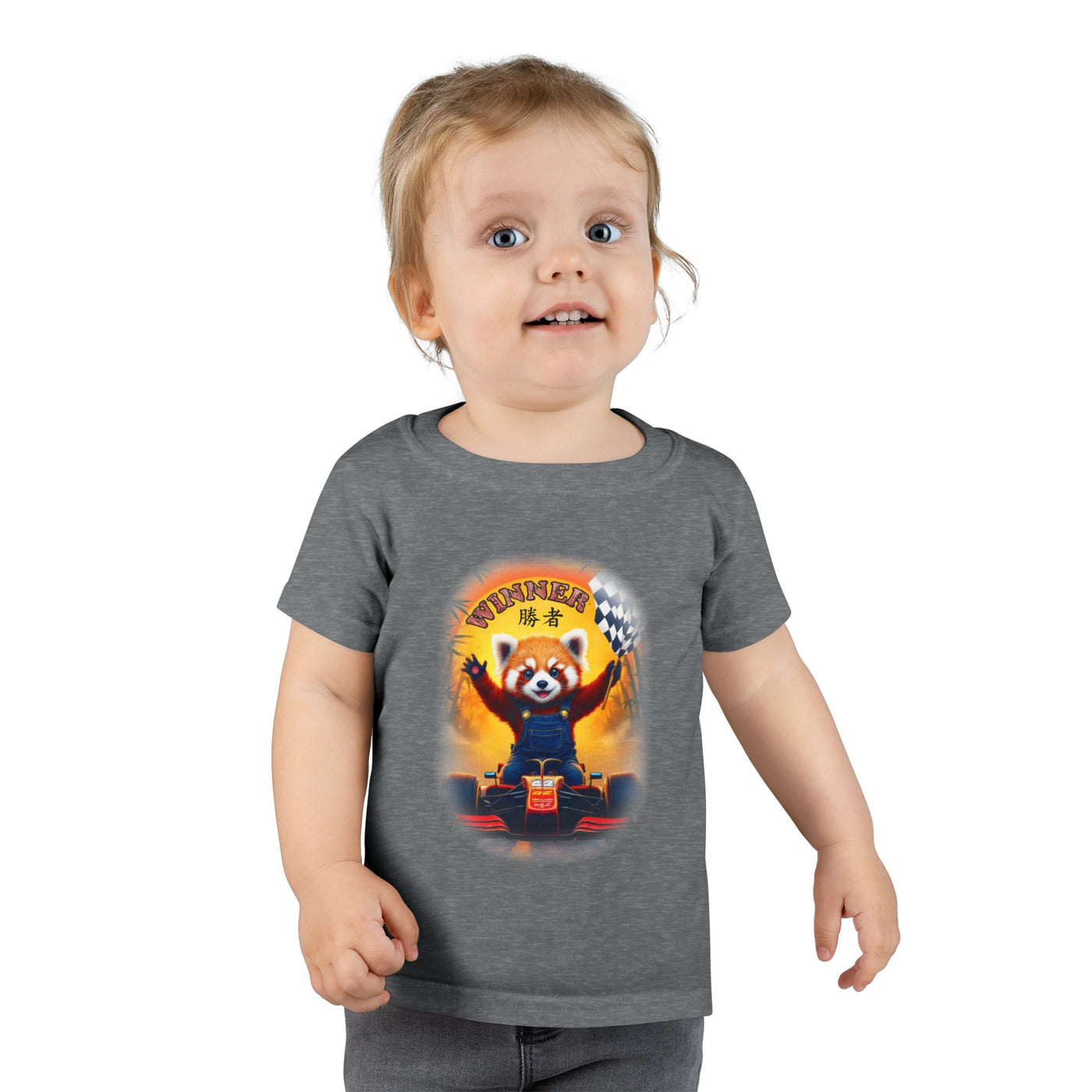 Playful red Panda Driving Toddler T-Shirt | Cute Kids Graphic Tee for Fun Adventures