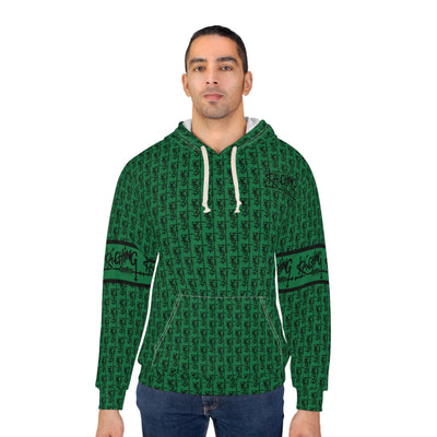 Ka-Ching Graffiti Green Hoodie - Unisex Pullover, Streetwear Fashion, Casualwear, Unique Graphic Sweatshirt, Gift for Creative Souls