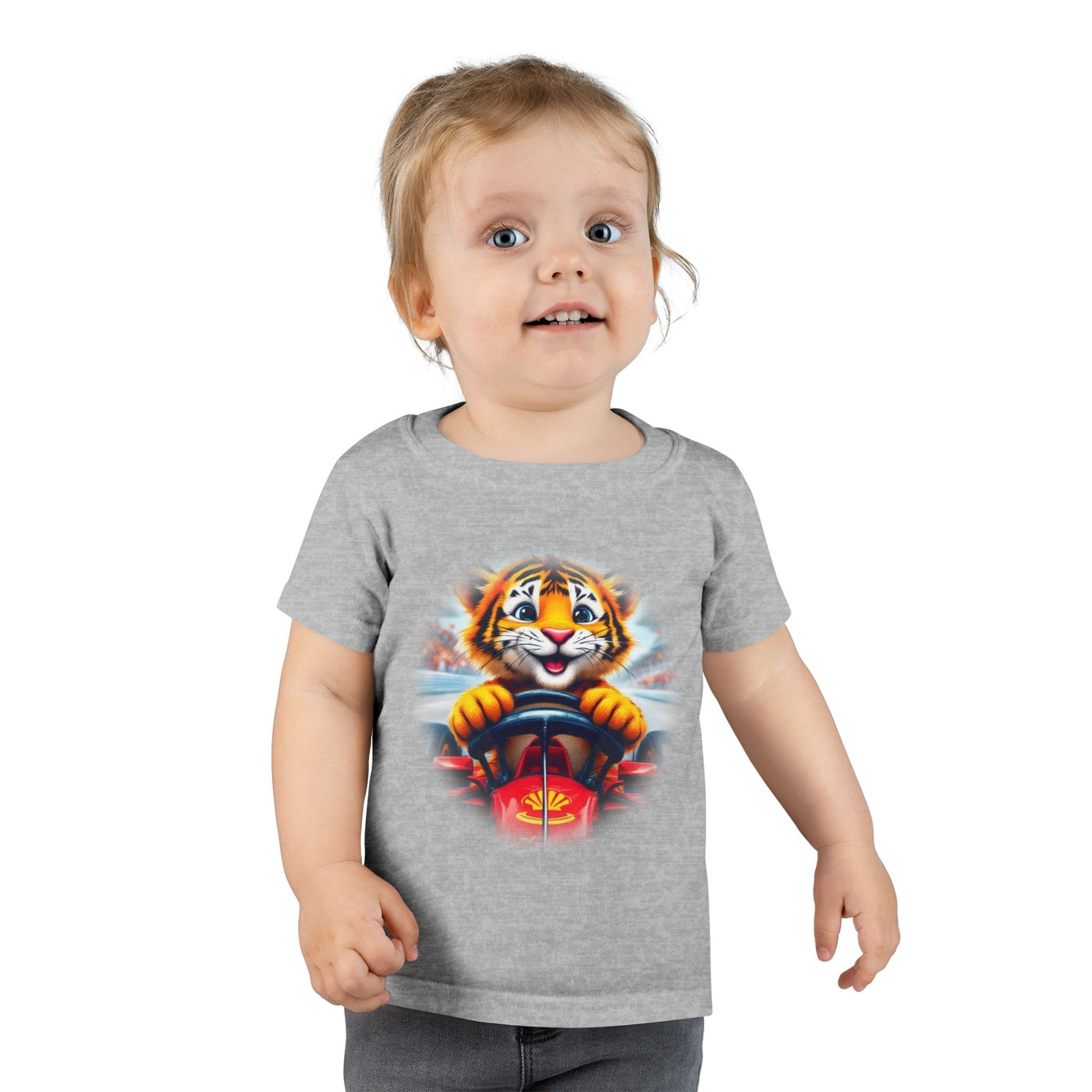 Playful Tiger Driving Toddler T-Shirt | Cute Kids Graphic Tee for Fun Adventures